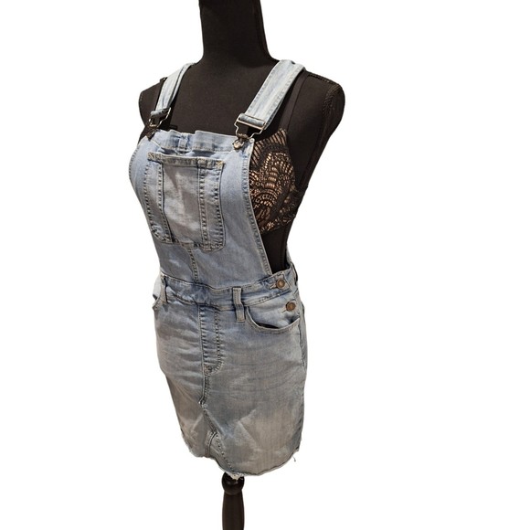 Kancan Small Overall Blue Jean Denim Dress - Picture 6 of 8